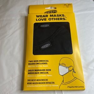 Pack Of 2 Black Cotton Keen Face Masks